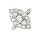 Bague marquise diamants 1. 33 carat or blanc 6. 65g