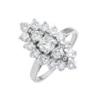 Bague marquise diamants 1. 61 carat or blanc 4. 98g