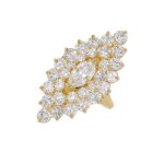 Bague marquise diamants 4. 93 carat or jaune 10. 91g