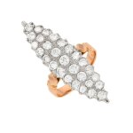 Bague marquise vintage diamants 1. 90 carat 2 ors 10. 24g