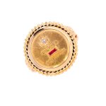 Bague mdaille d'amour signe augis or jaune 7. 21g