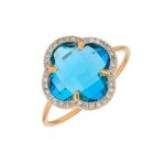 Bague morgane bello victoria topaze 5. 07 carats et diamants 0. 12 carat or jaune