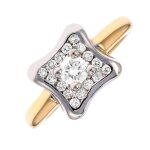 Bague or bicolore diamants 0. 49 carat