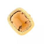 Bague quartz 14. 37 carats or jaune 13. 68g