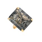 Bague quartz 28. 85 carats or jaune 13. 70g