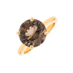 Bague quartz fum 4. 15 carats or jaune 5. 67g