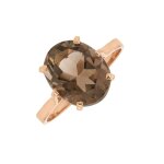 Bague quartz fum� 5. 96 carats or rose 3. 39g