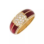 Bague r�sine et diamants 0. 33 carat or jaune 7. 24g
