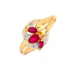 Bague rubis 0. 30 carat et diamants 0. 015 carat 2 ors 2. 91g