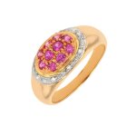 Bague rubis 0. 40 carat et diamants 0. 04 carat 2 ors 4. 90g