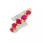 Bague rubis 0. 60 carat et diamants 0. 03 carat 2 ors 2. 47g