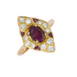 Bague rubis 0. 74