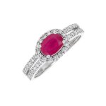 Bague rubis 1. 06 carat et diamants 0. 22 carat or blanc 2. 61g Bague rubis 1. 06 carat et diamants 0. 22 carat or blanc 2. 61g