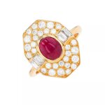 Bague rubis 1. 64 carat et diamants 1. 04 carat or jaune 6. 61g Bague rubis 1. 64 carat et diamants 1. 04 carat or jaune 6. 61g