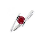 Bague rubis or blanc