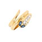 Bague saphirs 0. 24 carat et diamants 0. 08 carat 2 ors 4. 79g