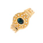 Bague saphir 0. 26 carat et diamants 0. 08 carat or jaune 4. 37g