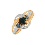 Bague saphirs 0. 52 carat 2 ors 2. 69g