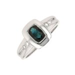 Bague saphir 0. 66 carat et diamants 0. 07 carat or blanc 4. 24g