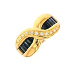 Bague saphirs 0. 85 carat et diamants 0. 11 carat en or jaune