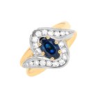 Bague saphir 0. 98 carat et diamants 0. 44 carat 2 ors 10. 17g