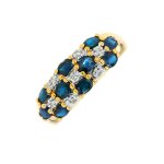 Bague saphirs 1. 5 carat et diamants 0. 035 carat or jaune 3. 79g