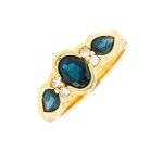 Bague saphirs 1. 6 carat et diamants 0. 06 carat or jaune 3. 91g Bague saphirs 1. 6 carat et diamants 0. 06 carat or jaune 3. 91g