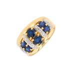 Bague saphirs 1. 62 carat et diamants 0. 03 carat 2 ors 7. 76g