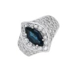 Bague saphir 2. 45 carats et diamants 2. 74 carats or blanc 17. 42g Bague saphir 2. 45 carats et diamants 2. 74 carats or blanc 17. 42g