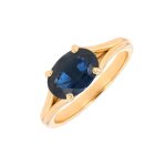 Bague saphir 2. 46 carats or jaune 4. 01g