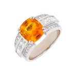 Bague saphir orange