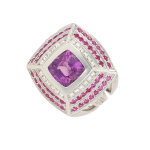 Bague saphirs roses