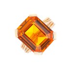 Bague vintage saphir de synth�se 15 carats or jaune 8. 95g