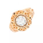 Bague tank vintage diamant 0. 38 carat 2 ors 5. 77g