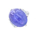 Bague tanzanite 19 carats et diamants 0. 16 carat or blanc 8. 32g Bague tanzanite 19 carats et diamants 0. 16 carat or blanc 8. 32g