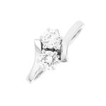 Bague toi & moi diamants 0. 66 carat or blanc 3. 54g