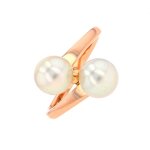 Bague toi & moi perles or jaune 4. 17g Bague toi & moi perles or jaune 4. 17g