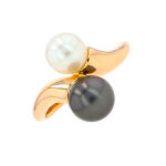 Bague toi & moi perles or jaune 4. 17g