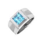 Bague topaze 2. 22 carats or blanc 12. 14g