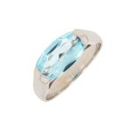 Bague topaze 2. 52 carats or blanc 5. 10g