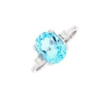 Bague topaze 2. 94 carats et diamants 0. 07 carat or blanc 2. 80g Bague topaze 2. 94 carats et diamants 0. 07 carat or blanc 2. 80g