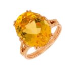 Bague vintage citrine 7. 97 carats or rose 6. 42g