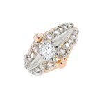 Bague vintage diamants 0. 25 carat 2 ors 5. 97g