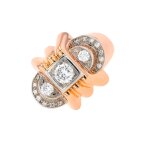 Bague vintage diamants 0. 61 carat 2 ors 10. 03g