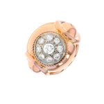 Bague vintage diamants 0. 65 carat 2 ors 10. 91g