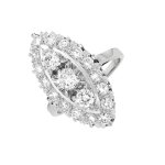 Bague vintage diamants 1. 77 carat or et platine 8. 33g