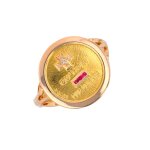 Bague vintage médaille d'amour signée augis or jaune 4. 38g Bague vintage médaille d'amour signée augis or jaune 4. 38g