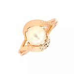 Bague vintage perle de culture or jaune 3. 14g
