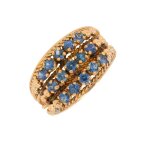 Bague vintage saphirs 0. 90 carat or jaune 4. 92g