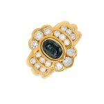 Bague vintage saphir 1. 06 carat et diamants 0. 78 carat or jaune 10. 75g